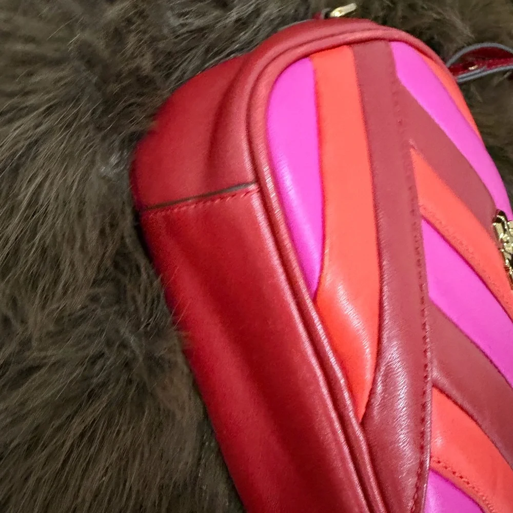 Tory Burch Vibrant Pink and Red Crossbody Bag